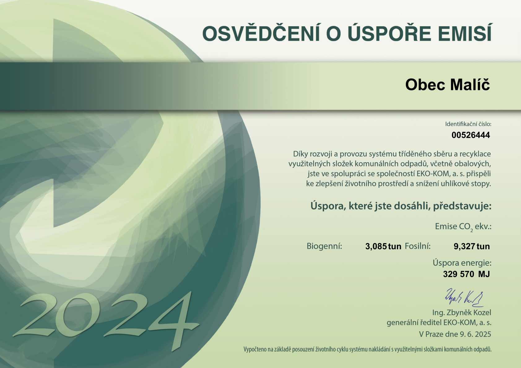 Náhledový obrázek článku: Certifikát o úspoře emisí