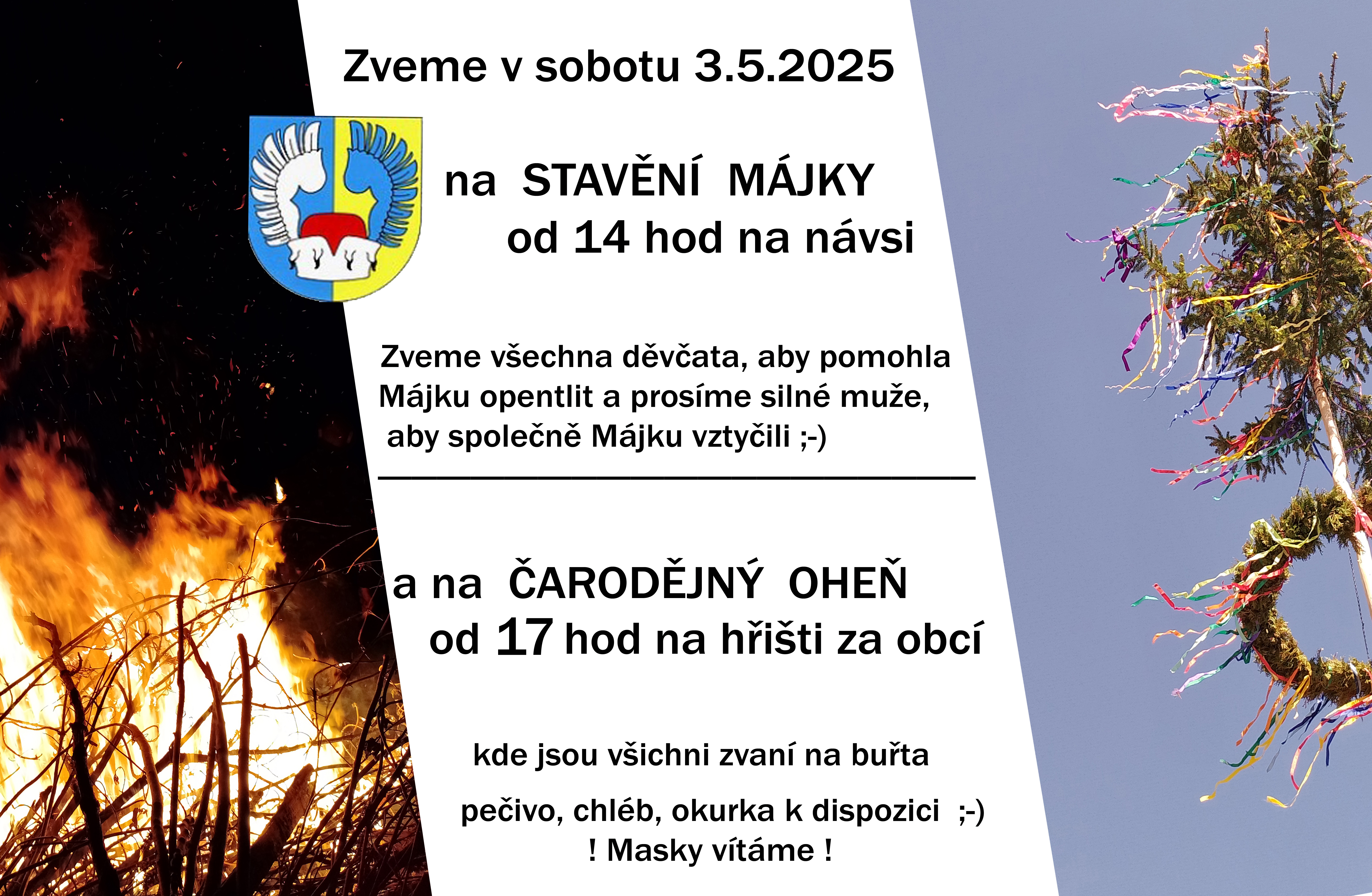 Stavění Májky a čarodějný oheň