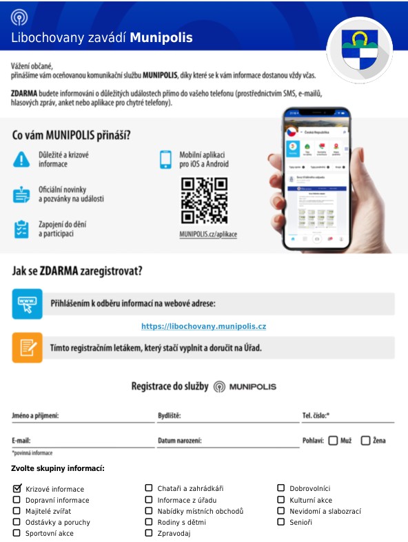 Registrační leták