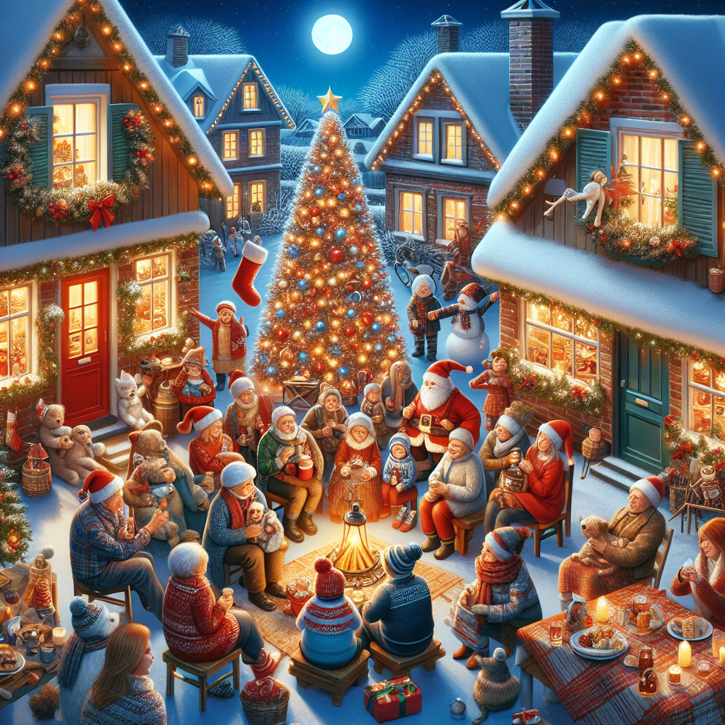 Tradiční sousedské setkání u vánočního stromu