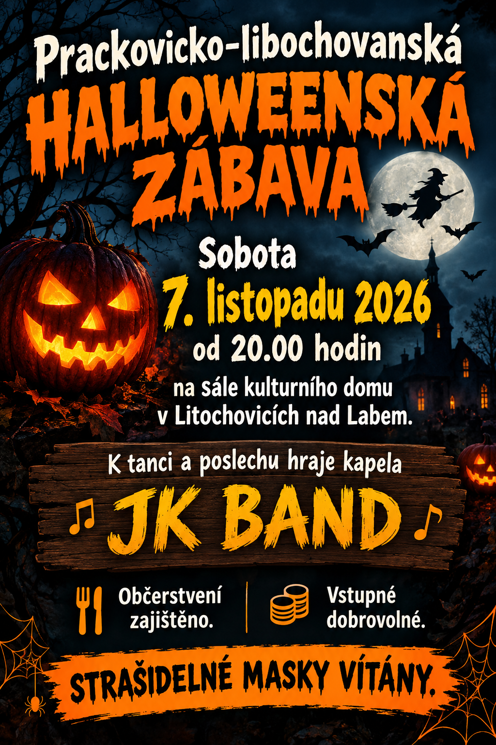 Prackovicko-libochovanská Halloweenská zábava - Litochovice nad Labem