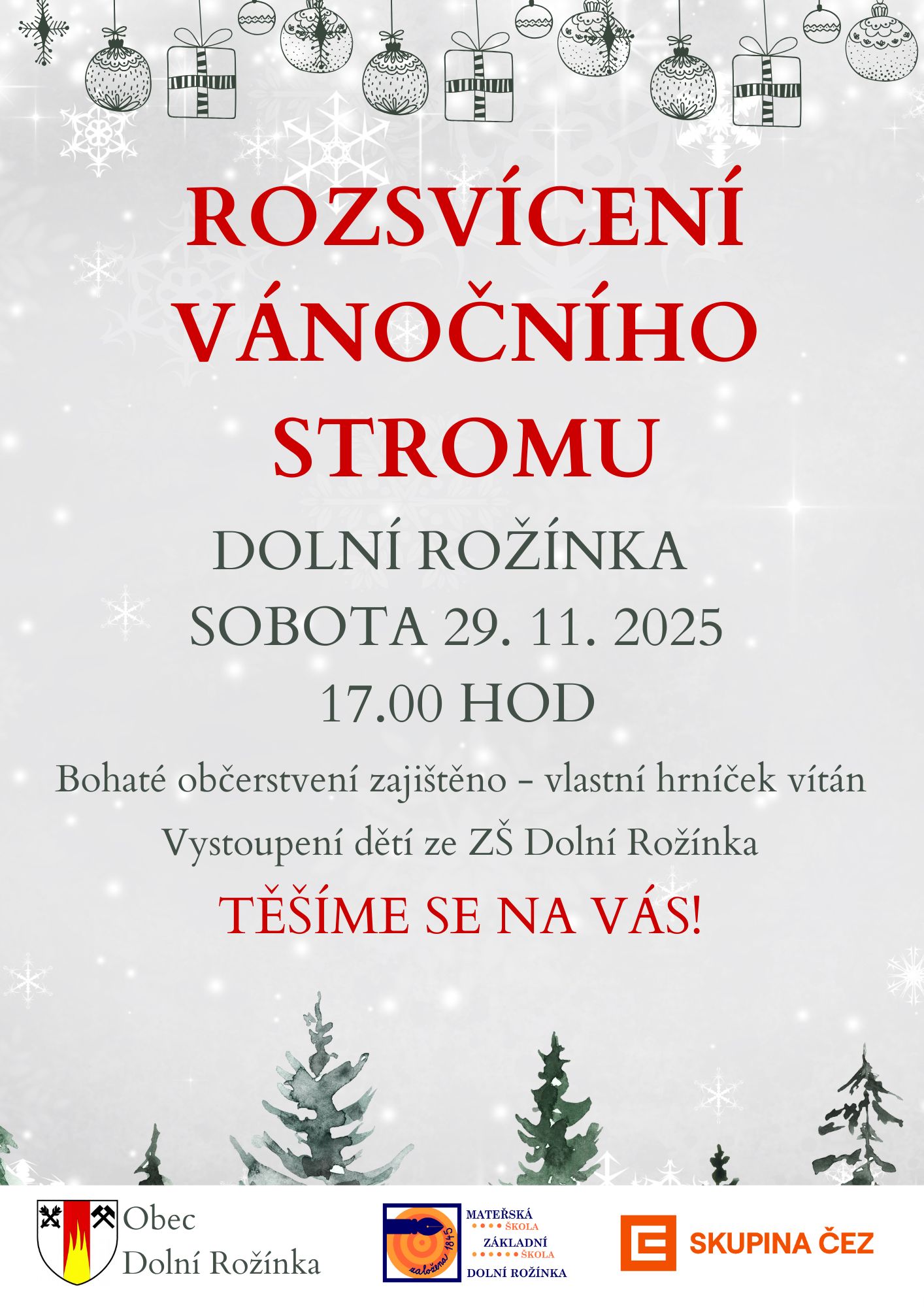 Rozsvícení vánočního stromu v Dolní Rožínce