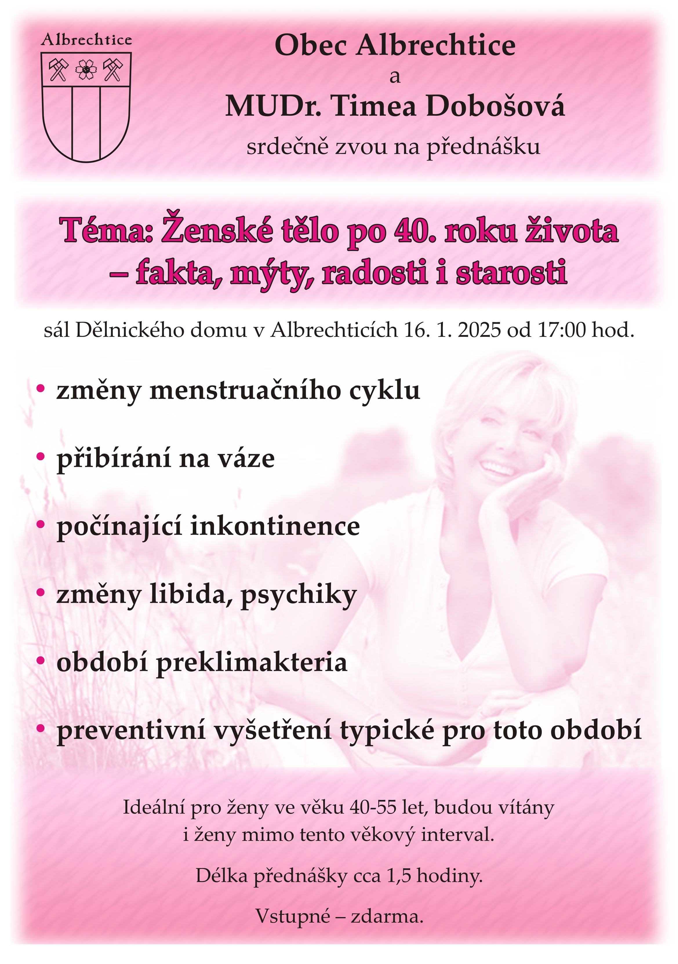 Náhledový obrázek článku: Přednáška: ženské tělo po 40. roku života