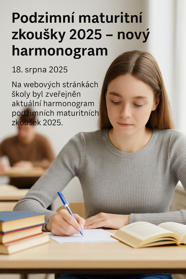 Náhledový obrázek článku: Podzimní maturitní zkoušky 2025 – nový harmonogram