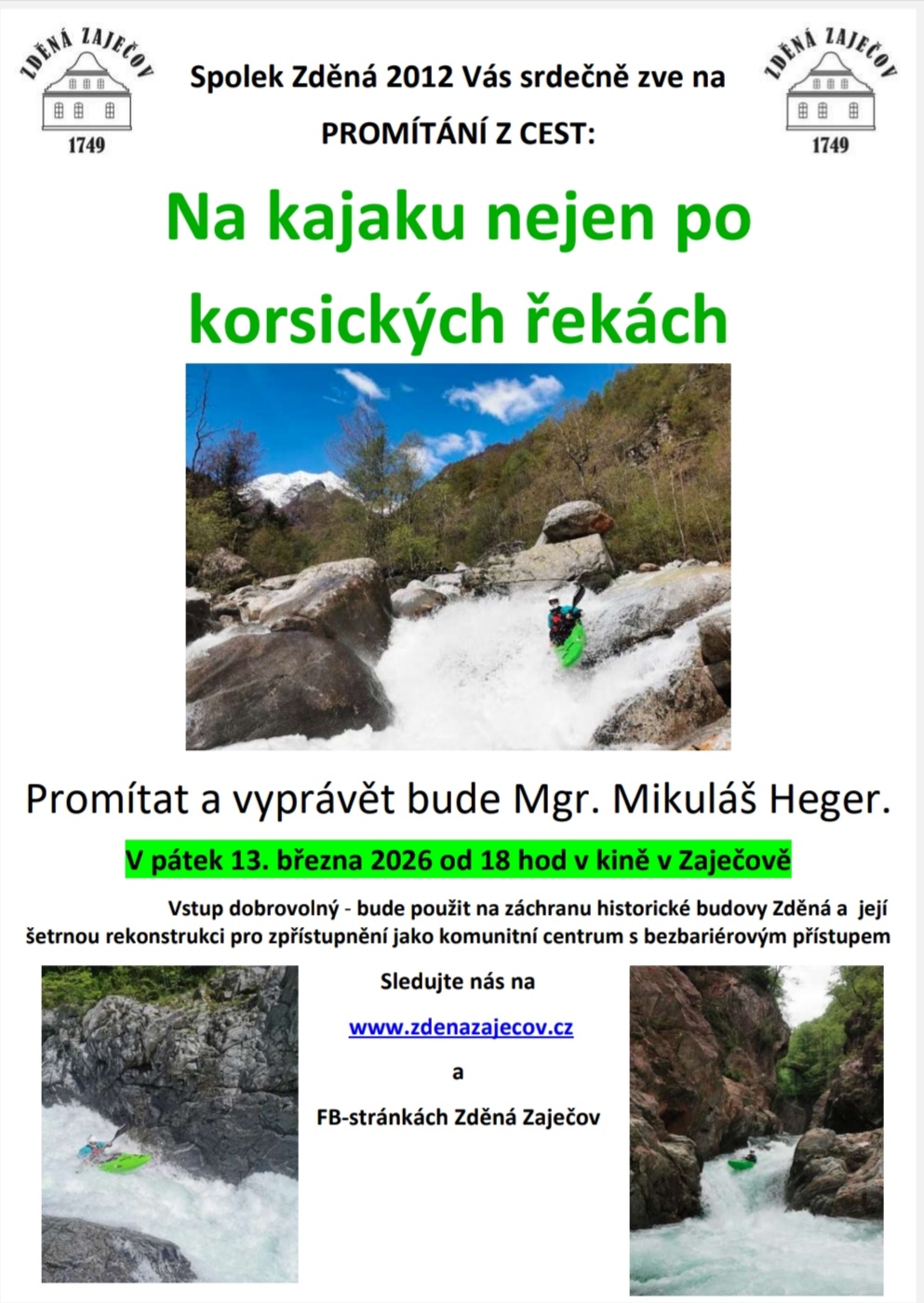 Spolek Zděná 2012 - Na kajaku nejen po korsických řekách