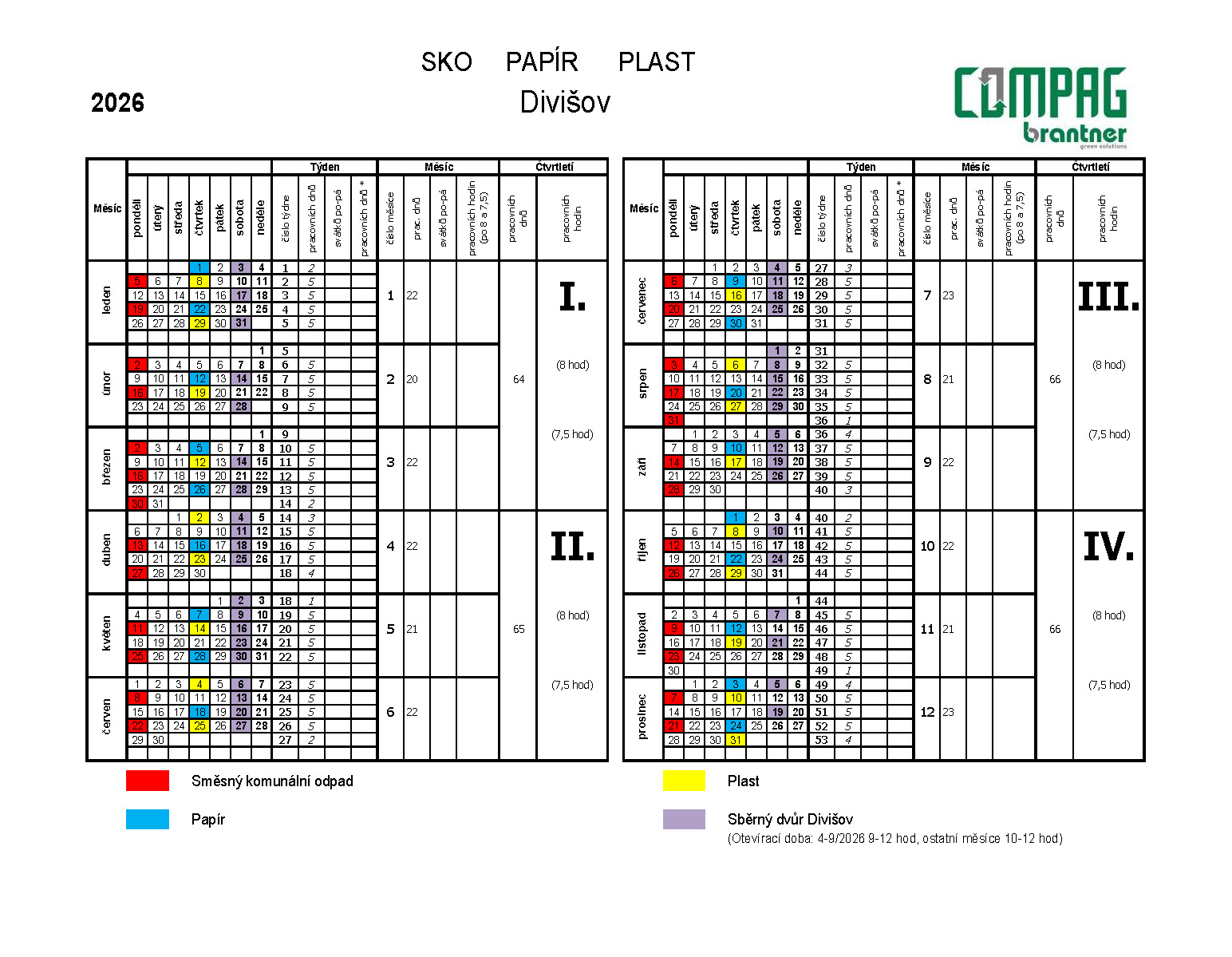 Náhledový obrázek článku: Harmonogram svozů 2026