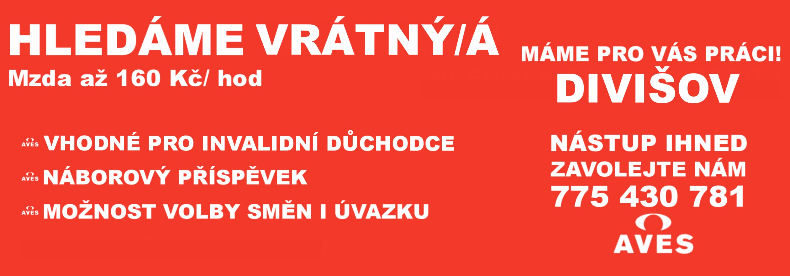 Náhledový obrázek článku: NABÍDKA PRÁCE - Divišov