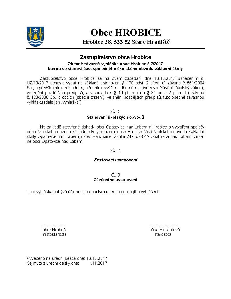 16. 10. 2017 OZV_2/2017 - Školský obvod 