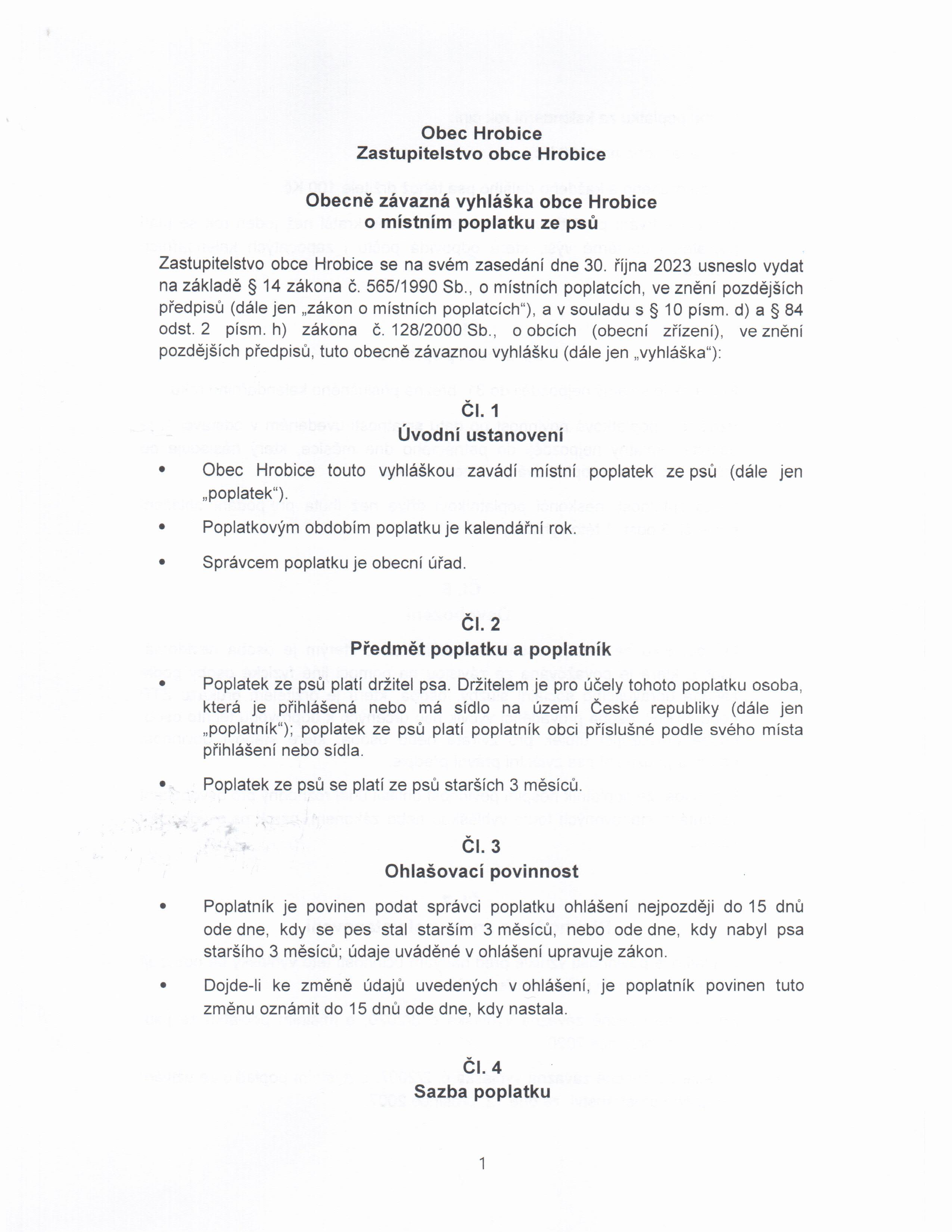 30. 10. 2023 Vyhláška