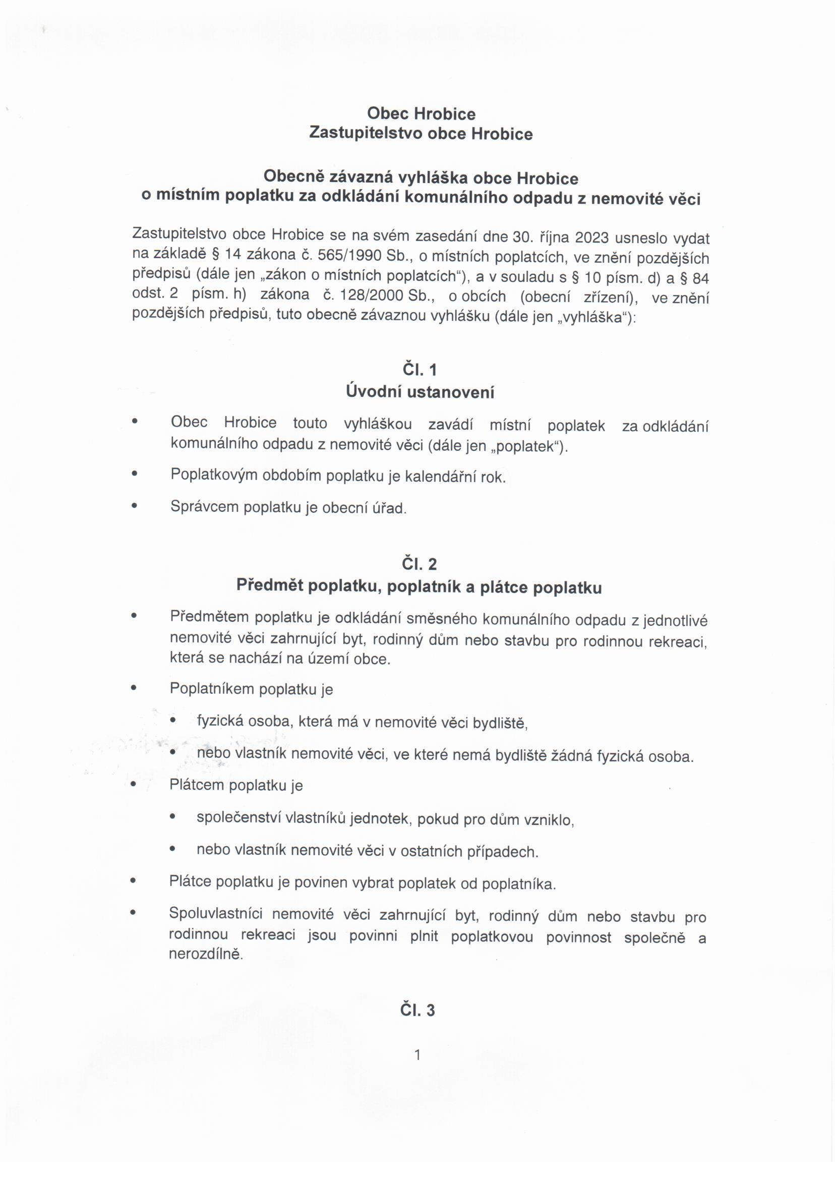 30. 10. 2023 Vyhláška