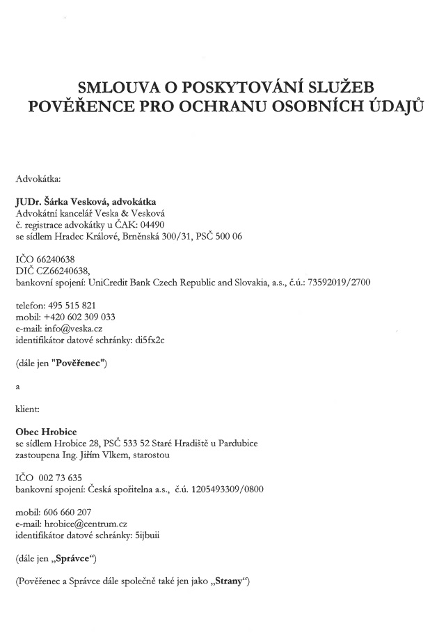 Smlouva - pověřenec GDPR