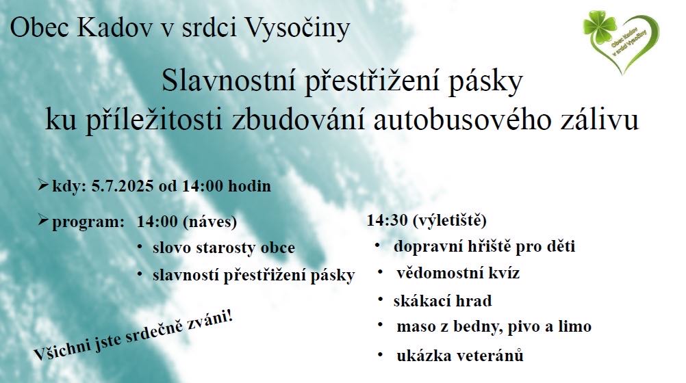 Slavnostní přestřihnutí pásky ku příležitosti zbudování autobusového zálivu