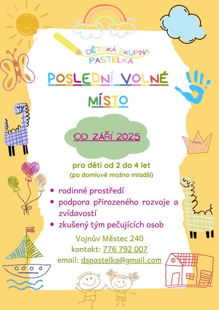 Náhledový obrázek článku: Dětská skupina Pastelka – poslední volné místo!