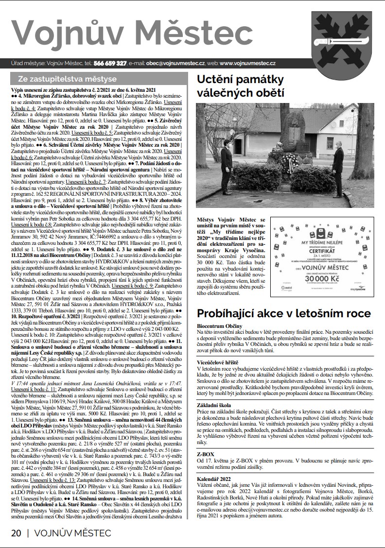 Novinky Vojnův Městec