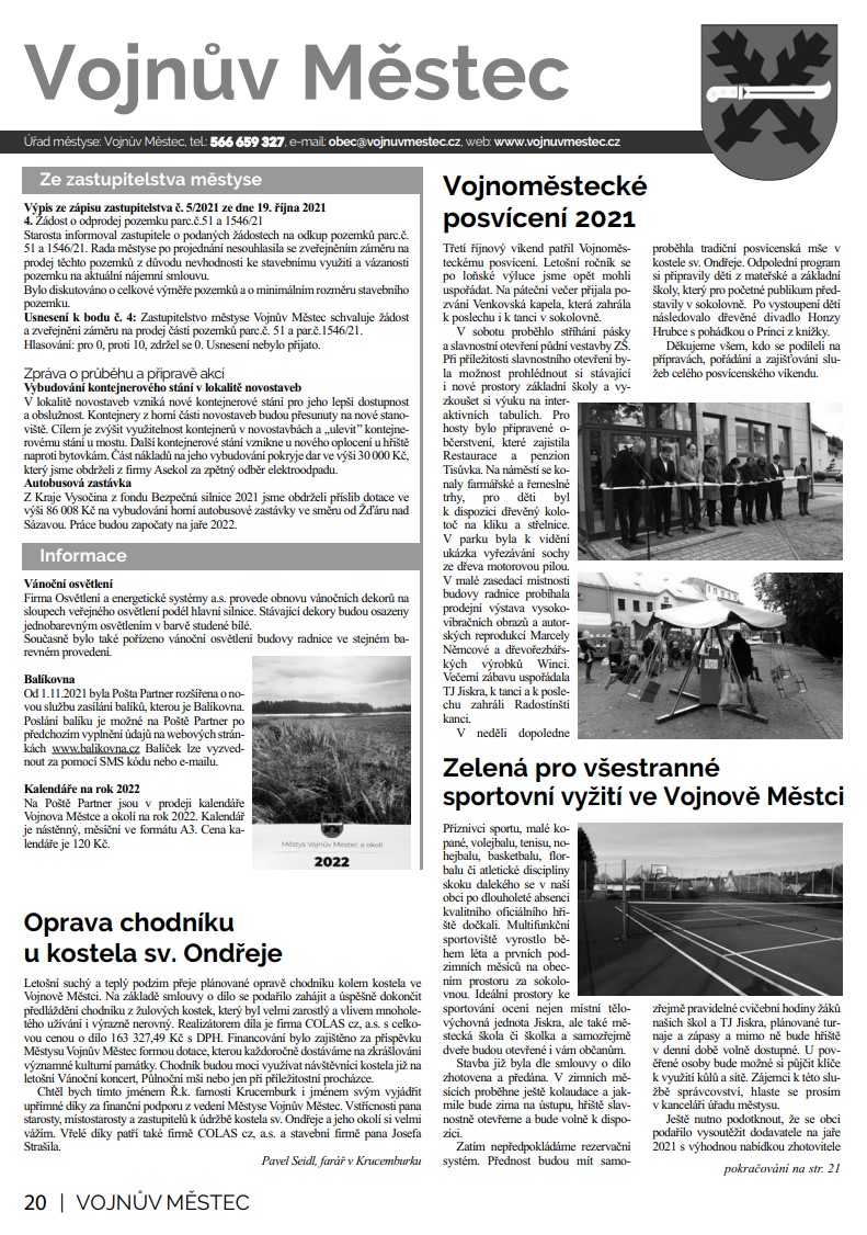 Novinky Vojnův Městec