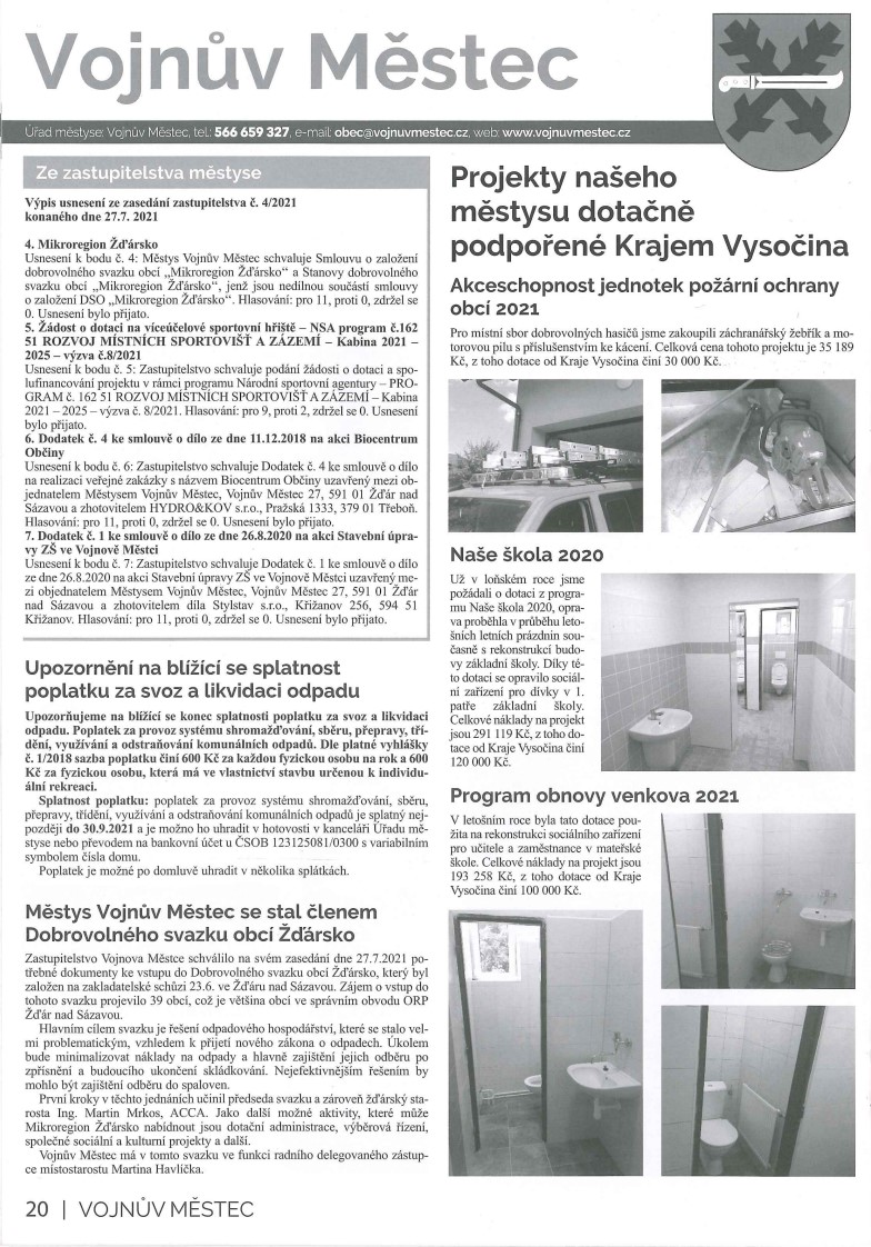 Novinky Vojnův Městec