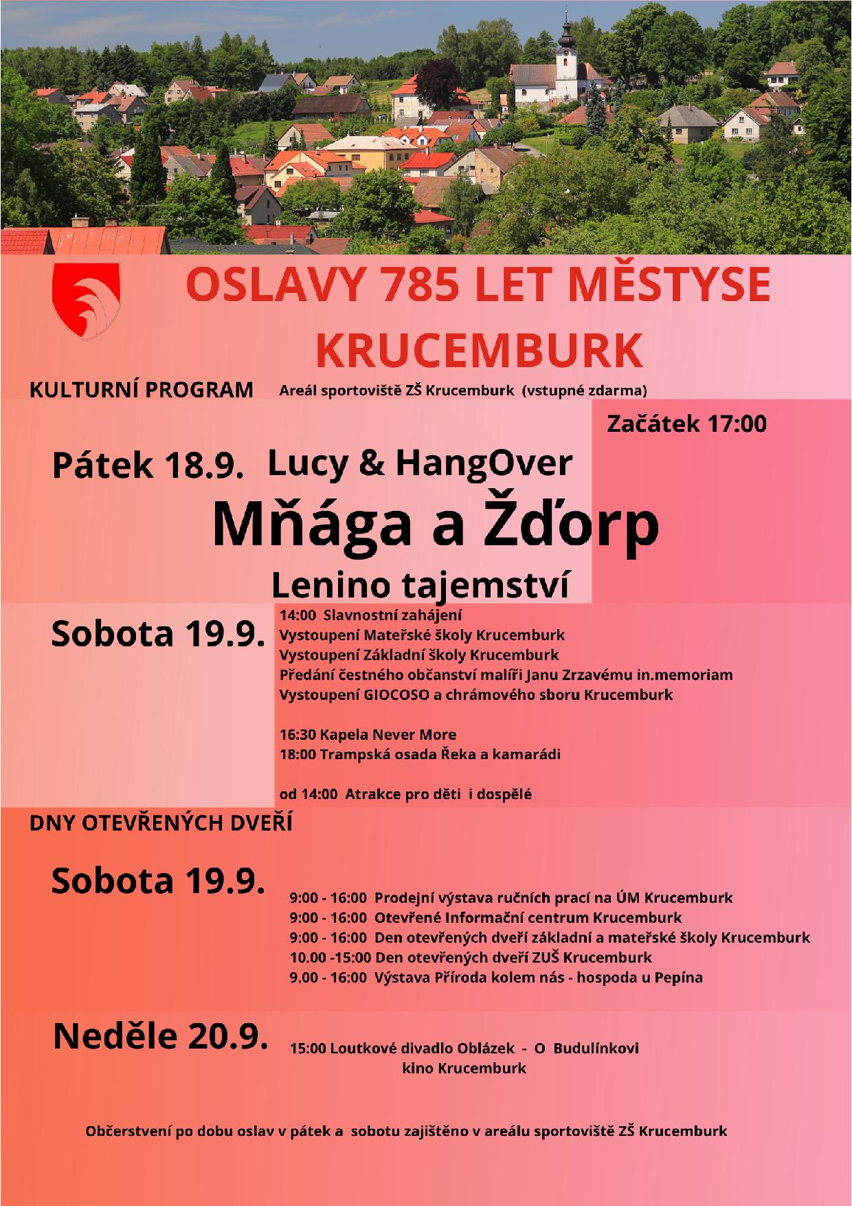 Oslavy 785 let městyse Krucemburk