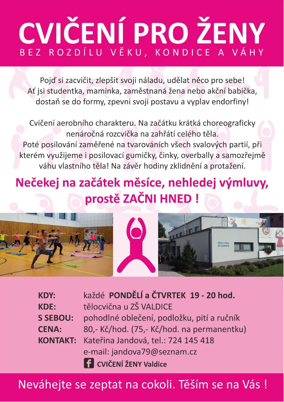 Náhledový obrázek článku: Možnost cvičení pro ženy ve Valdicích