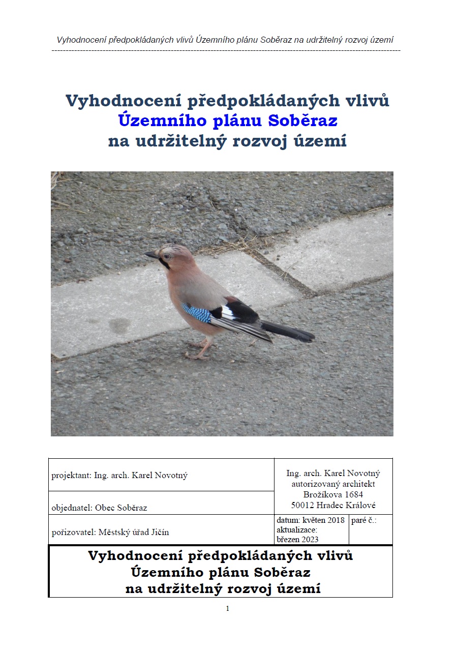 Vyhodnocení vlivu Územního plánu Soběraz na udržitelný rozvoj