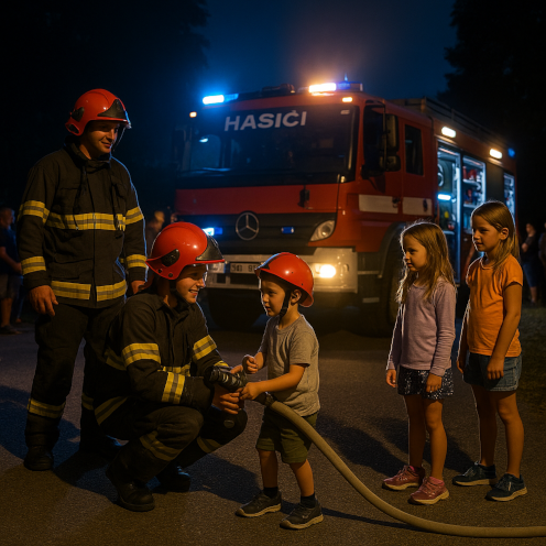 Noc s hasiči
