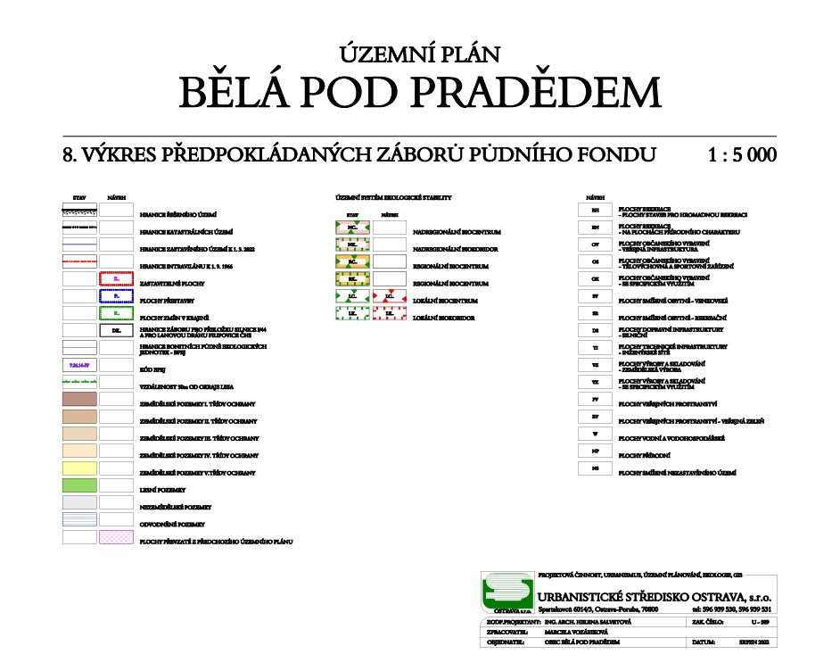 Výkres záborů ZPF
