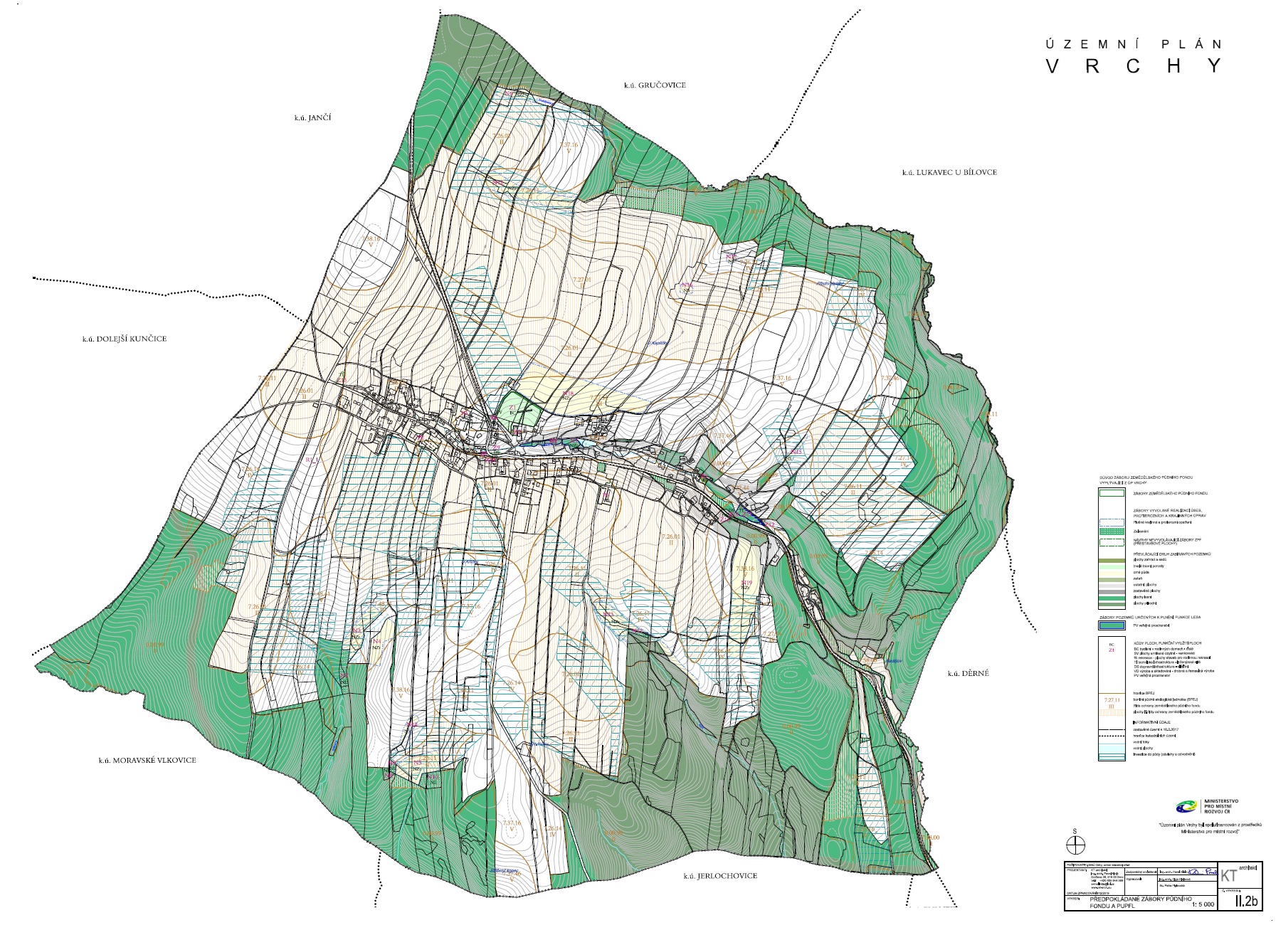 Příloha č. 2 OOP - Územní plán Vrchy, II.2b Výkres předpokládaných záborů půdního fondu a PUDFL 