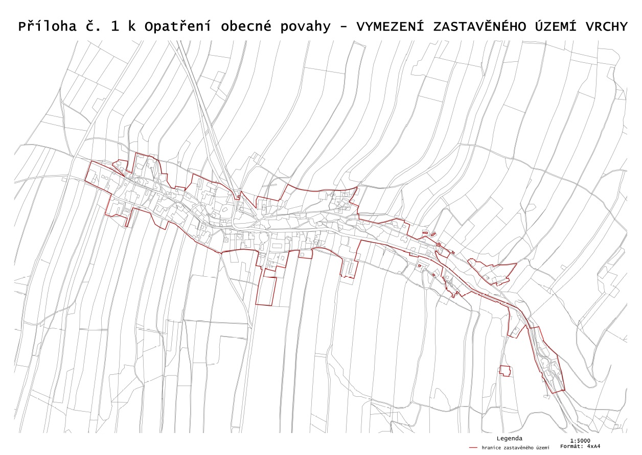 Opatření obecné povahy (OOP) - Vymezení zastavěného území Vrchy