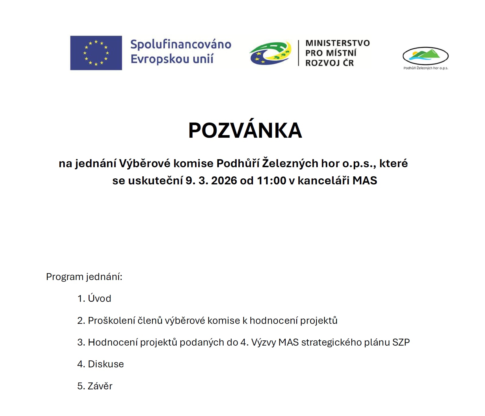 Náhledový obrázek článku: Pozvánka na jednání VK