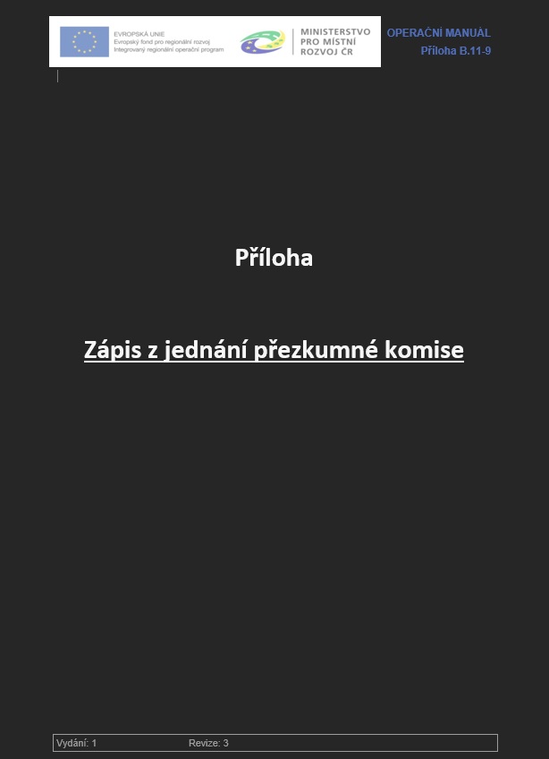 Vzor zápisu z jednání o přezkumu