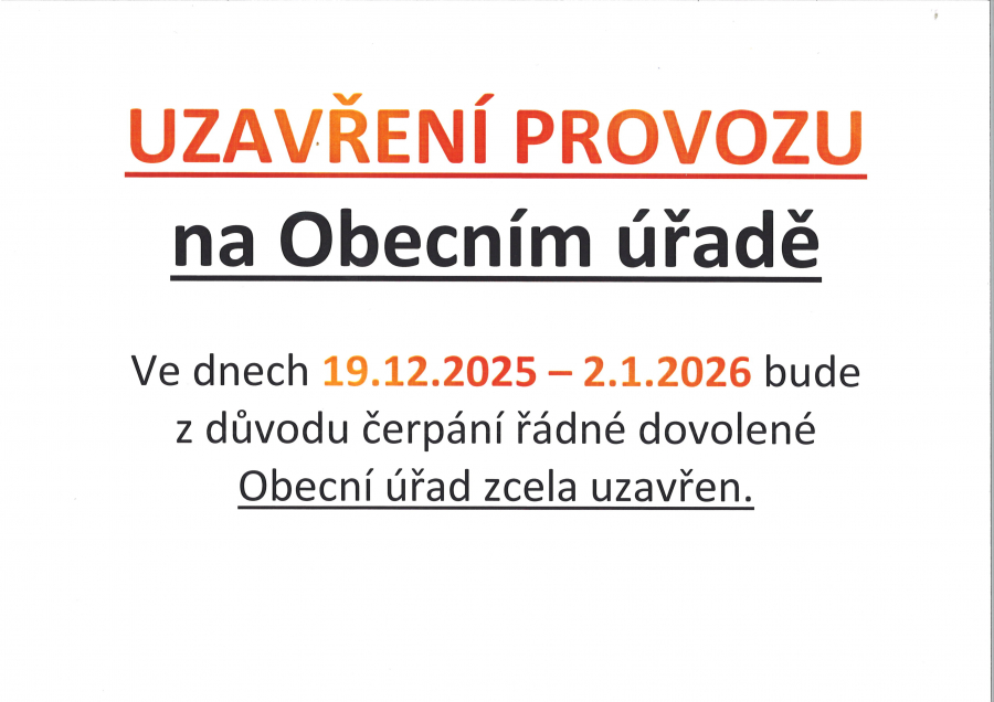 Náhledový obrázek článku: Uzavření provozu na Obecním úřadě