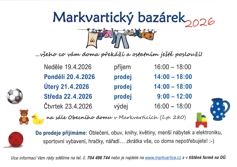 Náhledový obrázek článku: Markvartický bazárek 2026