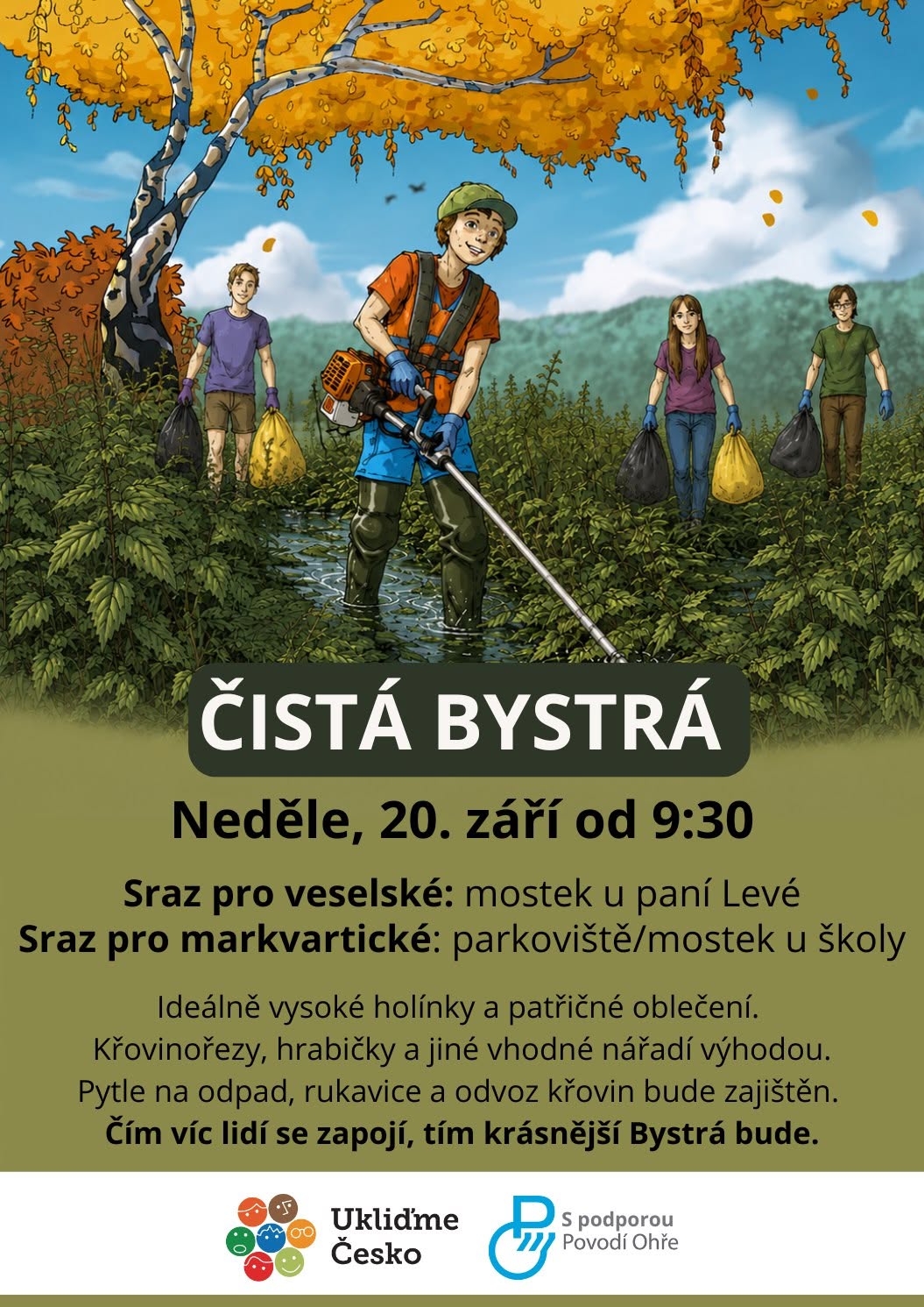Náhledový obrázek článku: AKCE ČISTÁ BYSTRÁ - již tuto neděli 20.9.2026 od 9:30