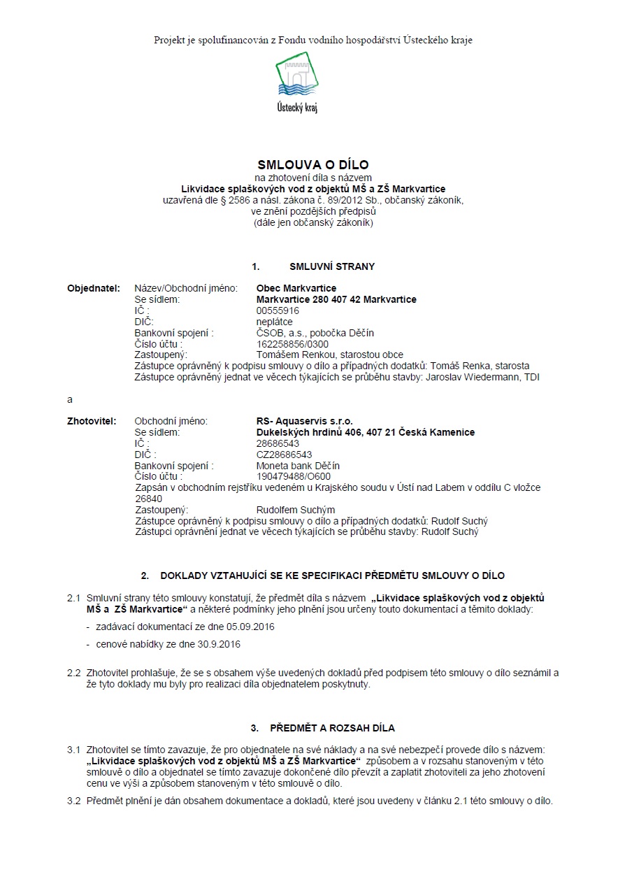 Smlouva o dílo - Radek Zralý - Oprava střechy