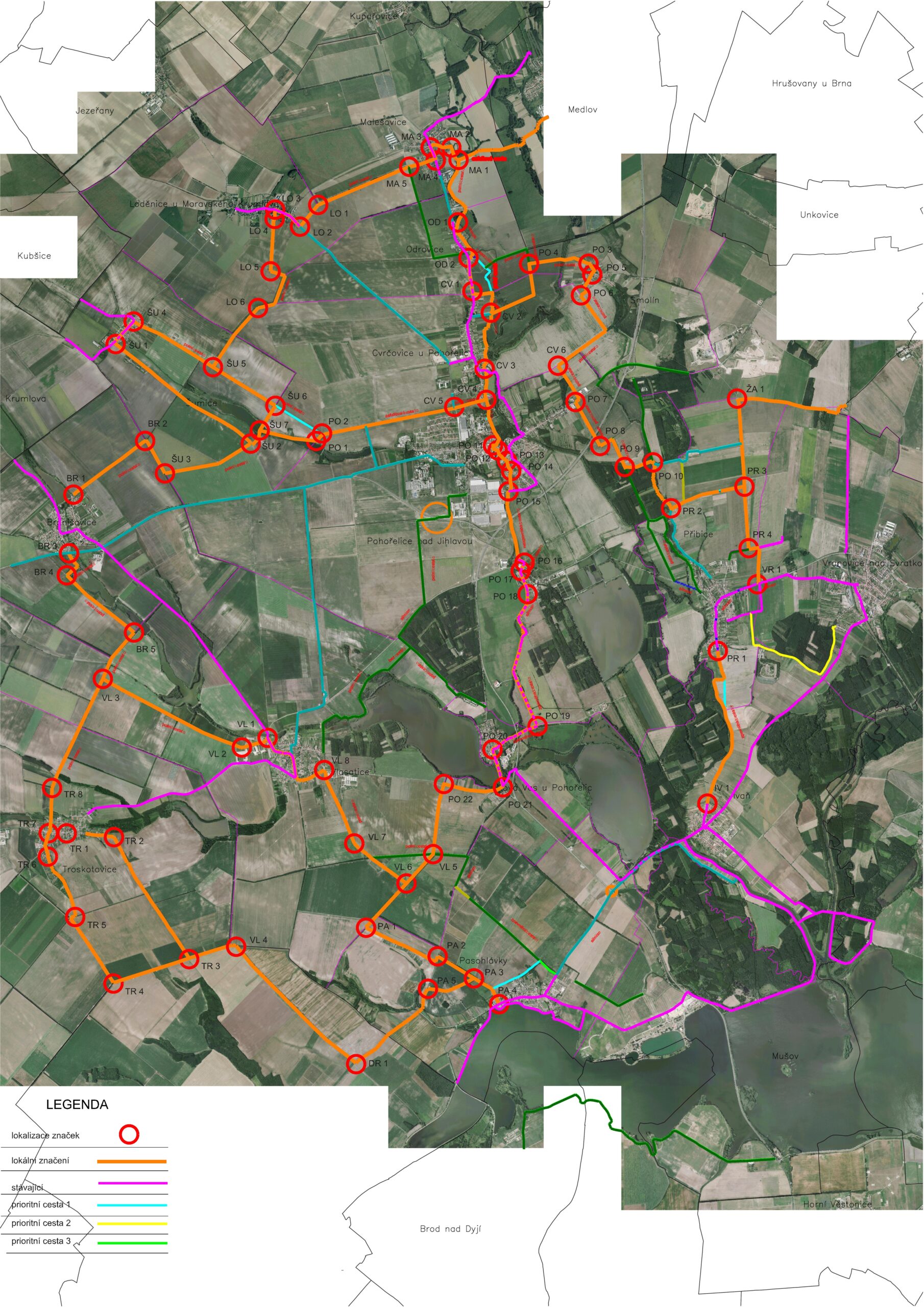 Mapa značení