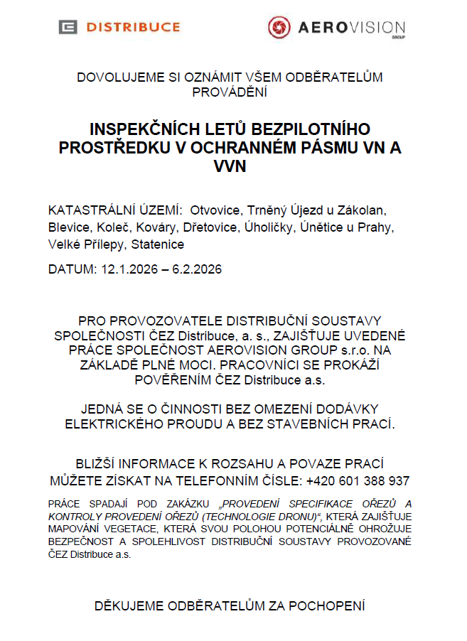 Náhledový obrázek článku: Oznámení o inspekčním letu