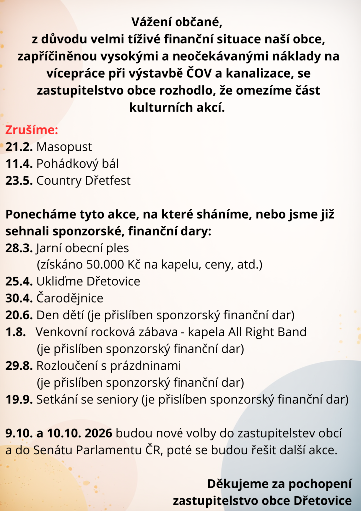 Náhledový obrázek článku: Omezení kulturních akcí