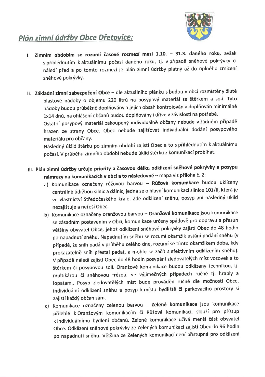 Plán zimní údržby