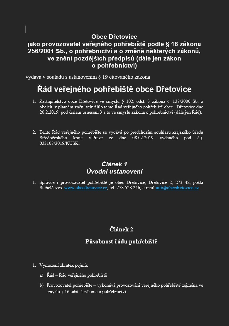 Řád veřejného pohřebiště