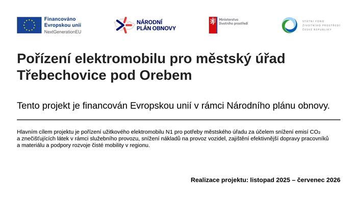 Náhledový obrázek článku: Pořízení elektromobilu pro městský úřad Třebechovice pod Orebem
