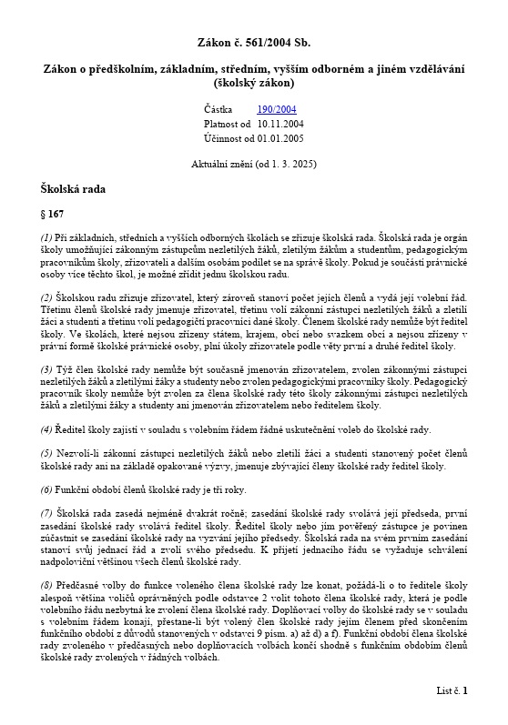 Zákon č. 561/2004 Sb.