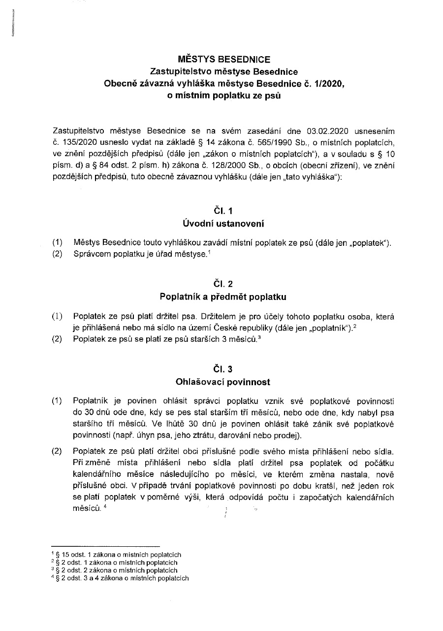 OZV o místním poplatku ze psů