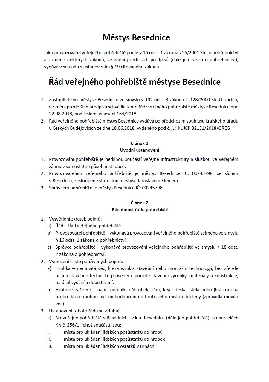 Řád veřejného pohřebiště