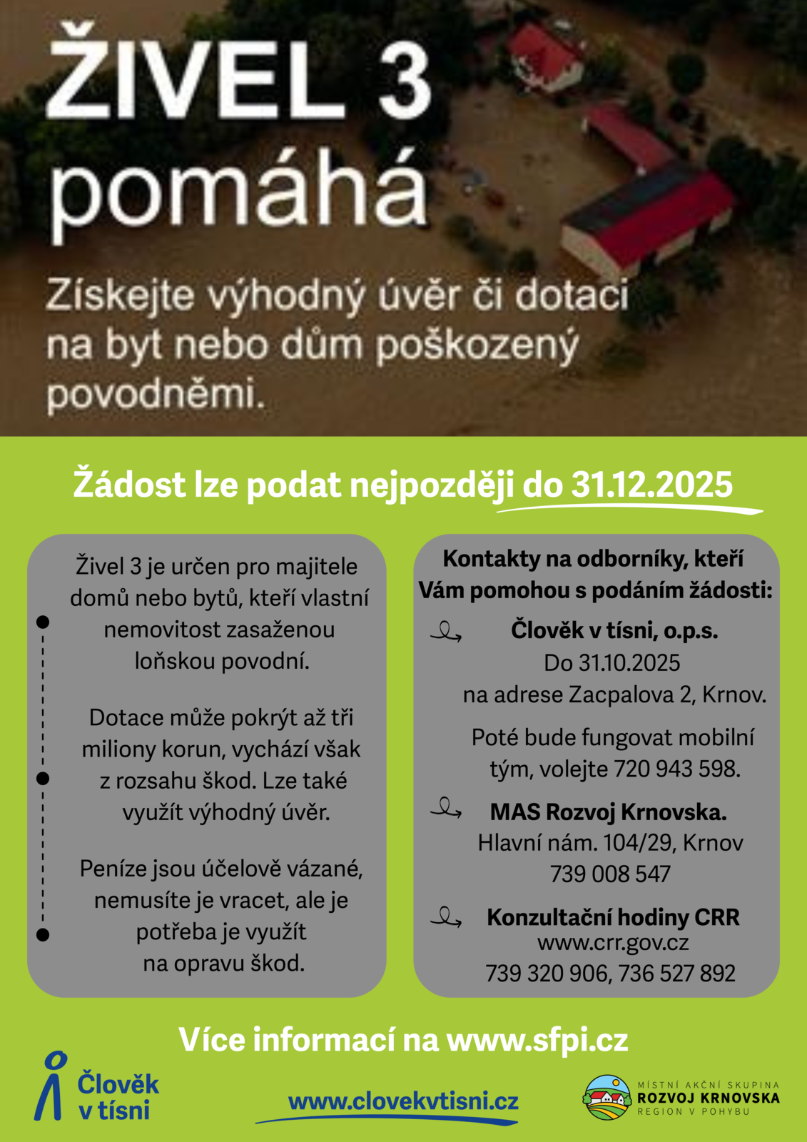 Náhledový obrázek článku: Člověk v tísni pomáhá – program Živel 3