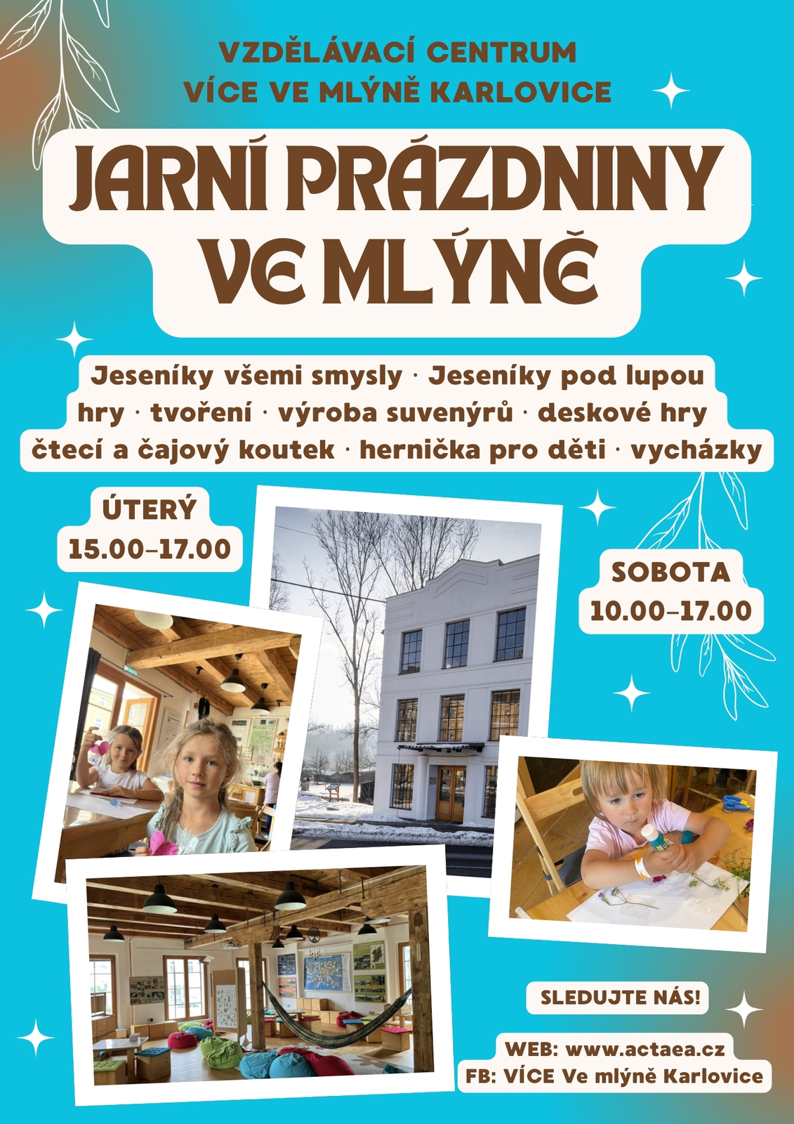 Náhledový obrázek článku: Únorový program VÍCE Ve mlýně Karlovice vás zve