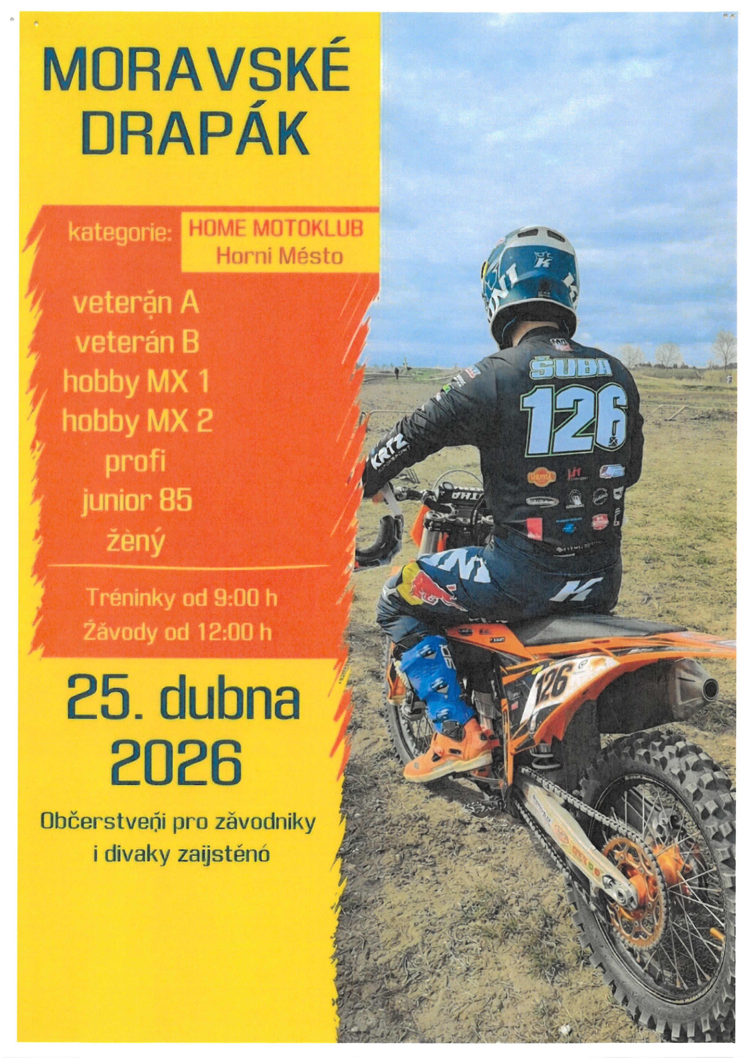 Náhledový obrázek článku: JIŽ ZÍTRA - sobota 25. dubna 2026 MORAVSKÉ DRAPÁK v Horním Městě