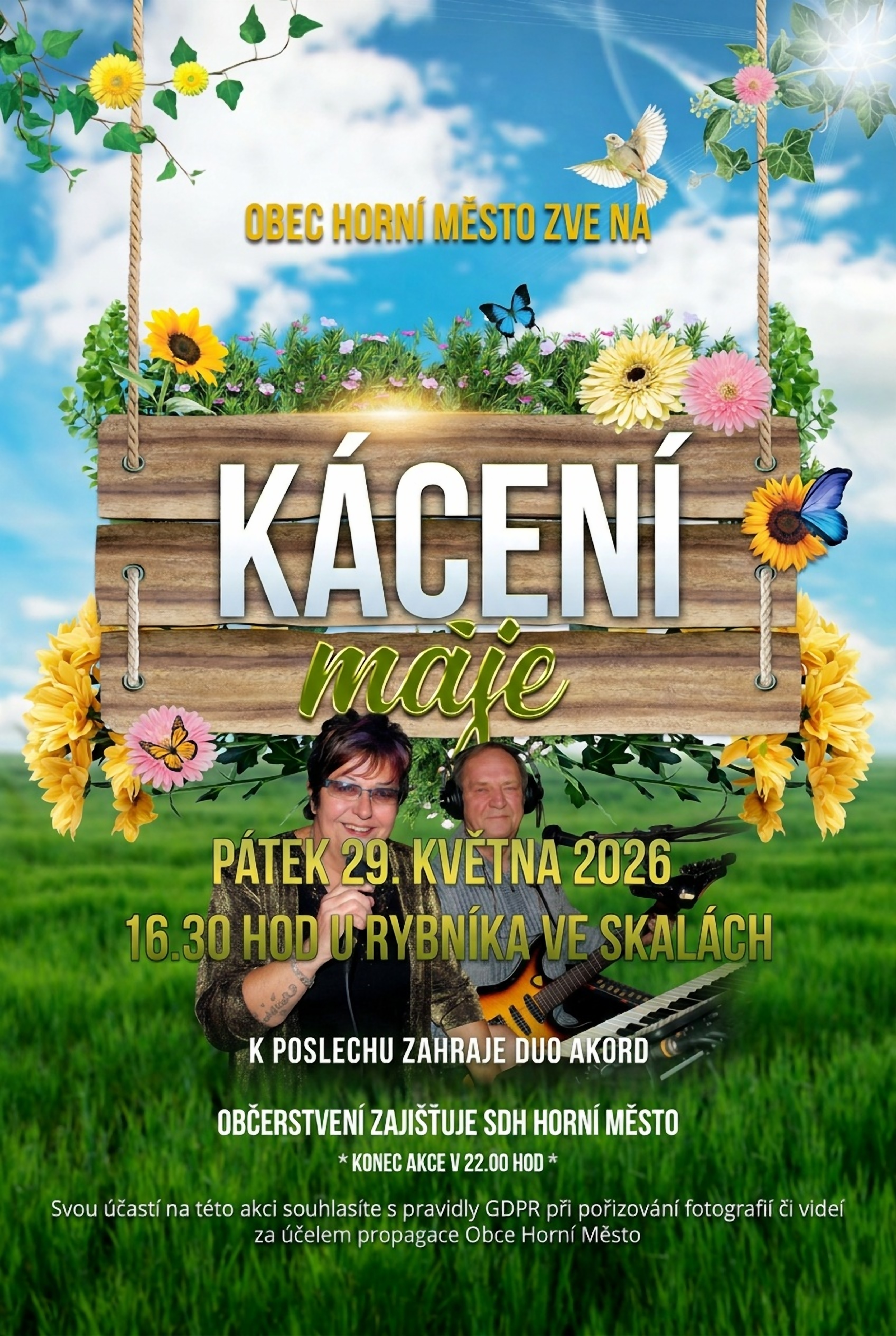 Náhledový obrázek článku: KÁCENÍ MÁJE V PÁTEK 29. KVĚTNA 2026 OD 16:30 HODIN VE SKALÁCH U RYBNÍKU