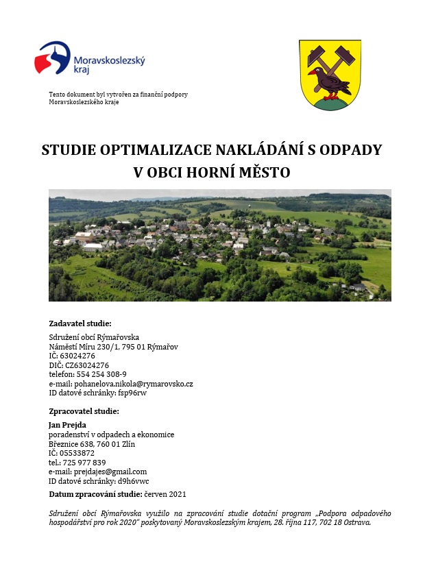 Studie optimalizace nakládání s odpady v obce Horní Město