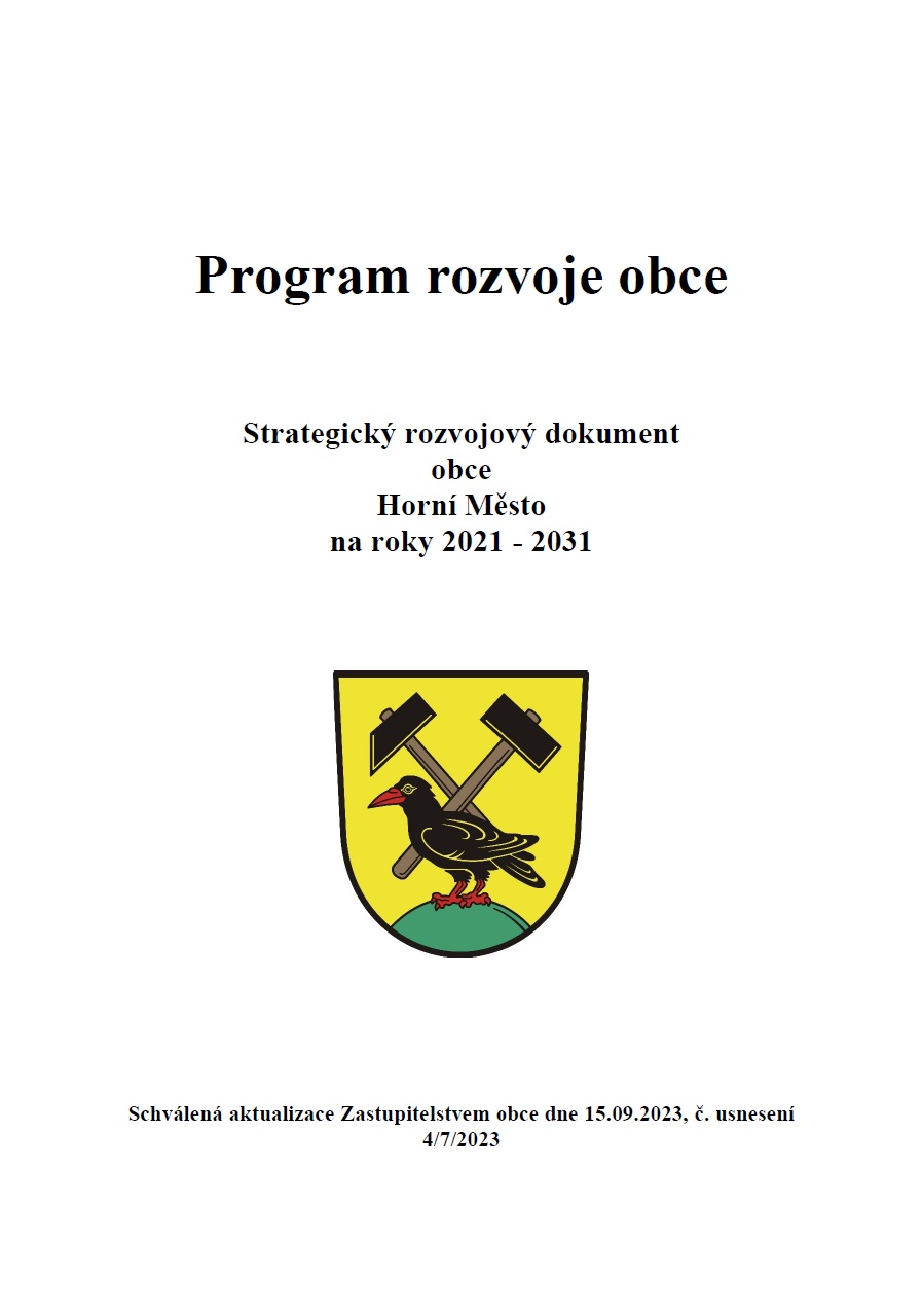 Strategický rozvojový dokument obce Horní Město na období 2021 - 2031 (I. změna 2023)