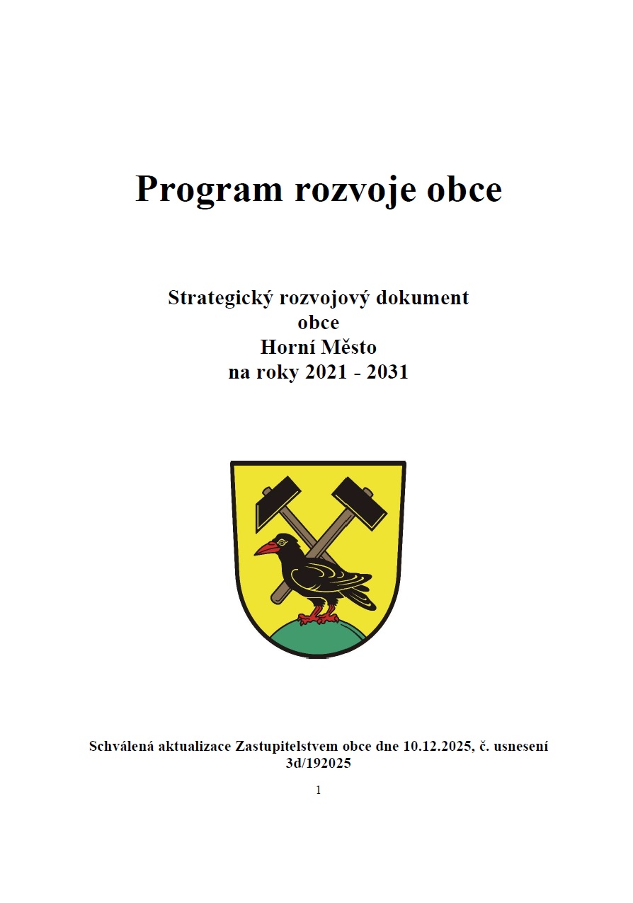 Strategický rozvojový dokument obce Horní Město na období 2021 - 2031 (III. změna 2025)