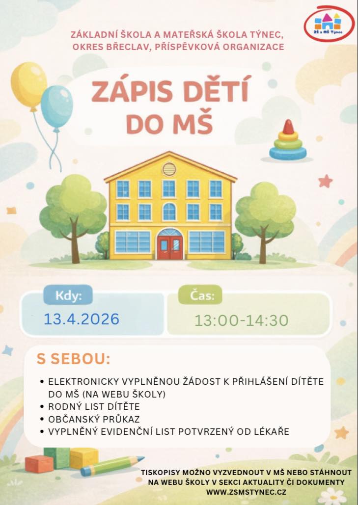 Zápis dětí do MŠ